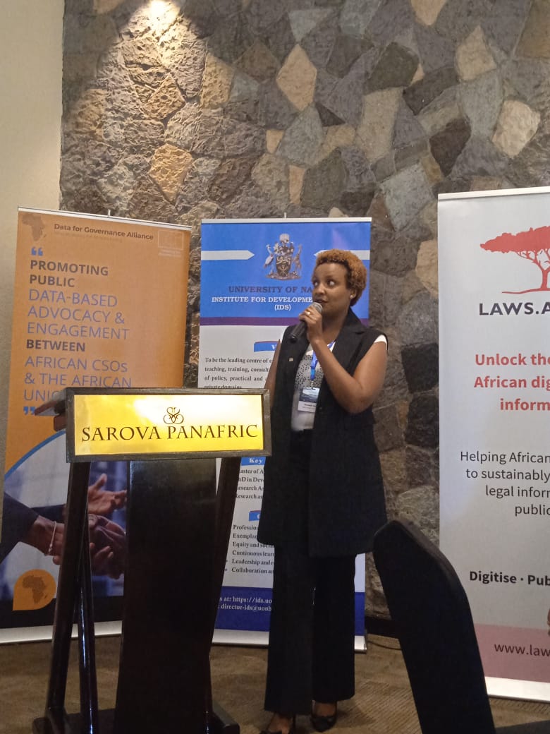 Nyokabi Ngari of African Woman Global Network presents on their roles on access to justice among African women. #D4GA #AfricanVoicesforAfricanPolicy
#DataForChange <a href="/AGA_Platform/">AGA-APSA Platform</a> <a href="/WanjaMDouglas/">Wanja M. Douglas</a> <a href="/PKKamau536/">Paul Kamau</a> <a href="/karutikk/">Karuti Kanyinga</a> <a href="/Nansata/">Nansata Yakubu, PhD</a> <a href="/AmbSalahHammad/">Amb. Salah Hammad</a>