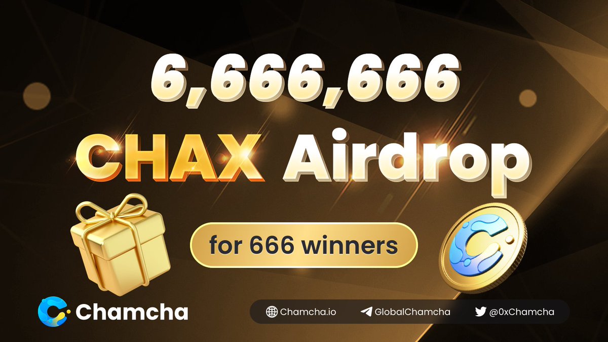 📢 #CHAX is unleashing the #BIGGEST #airdrop  for the #IDO 2nd Round! 🔥🔥🔥

🎁 A colossal 6,666,666 #CHAX are ready to parachute! 🪂
💰666 lucky winners will strike it rich!

👉Click Quest soquest.xyz/space/chamcha/…