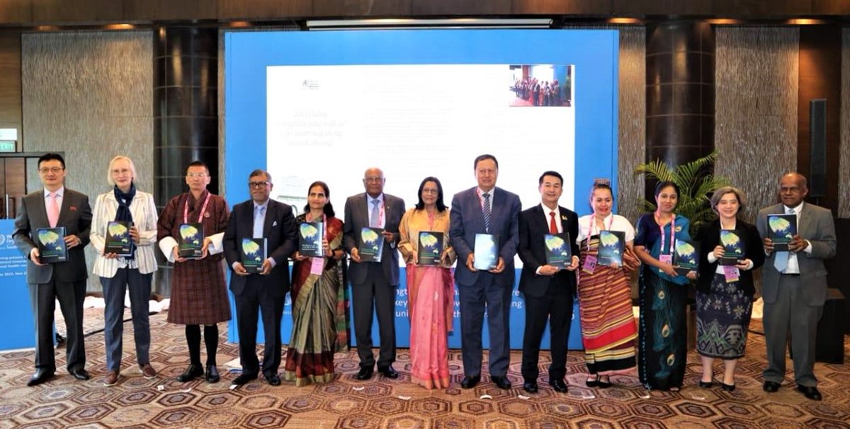 WHOSEARO's tweet photo. The decade 2013-2023 witnessed significant progress in ⬆️ health &amp; well-being in South-East Asia. The publication ‘The Platinum Decade: Accelerating Health for Billions' launched at #RC76 captures efforts, progress &amp; challenges during the period. https://t.co/SsFKT8sKJc