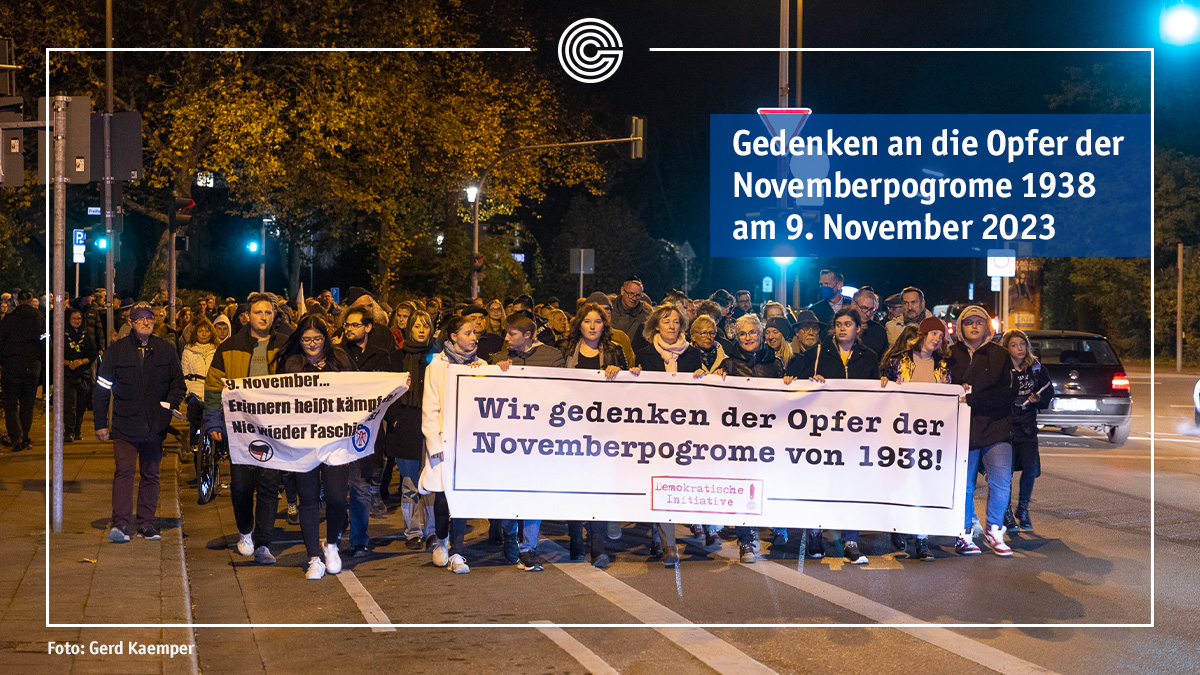 Die Demokratische Initiative #Gelsenkirchen ruft am 9. November zum Gedenken an die Opfer der Novemberpogrome 1938 auf! Treffpunkt ist um 18:15 Uhr am Schloss Horst (Vorburg). Kommt vorbei und setzt mit eurer Teilnahme ein Zeichen für Toleranz &amp; Frieden!👉t1p.de/nmf1k