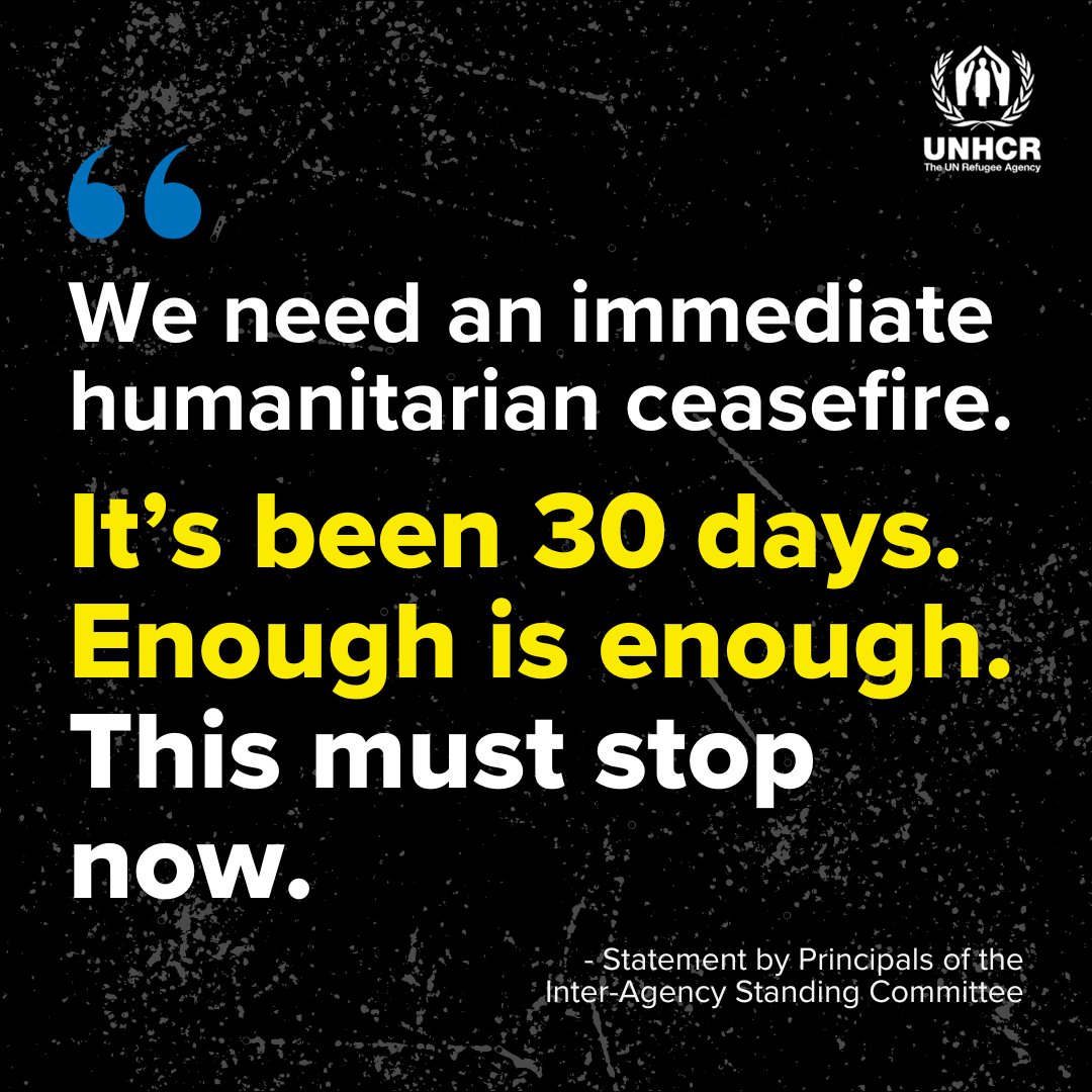 'An entire population is besieged and under attack, denied access to the essentials for survival, bombed in their homes, shelters, hospitals and places of worship. This is unacceptable.' ... 'We renew our call for the immediate and unconditional release of all civilians held…