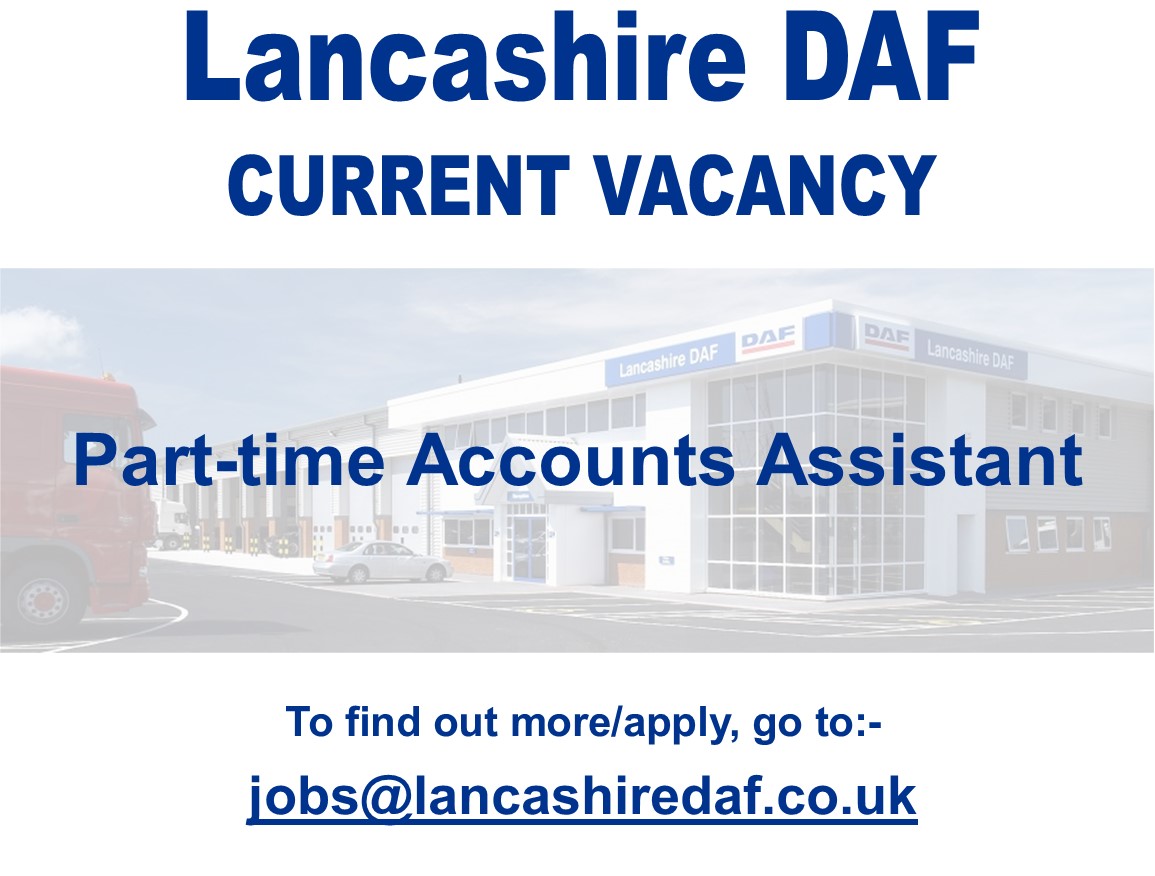 lancashiredaf.co.uk/about-us/vacan…
#lancashiredaf #daf #vacancy #job #hiring #parttime #parttimejobs #accounts #AccountsAssistant