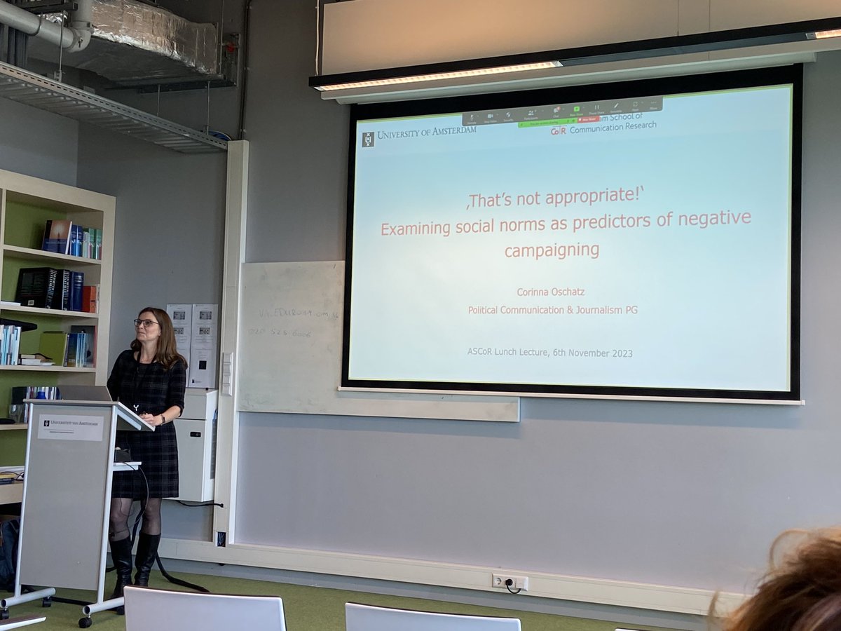 Inspiring talk by @CorinnaOschatz today highlighting that social norms serve as predictors of negative campaigning.