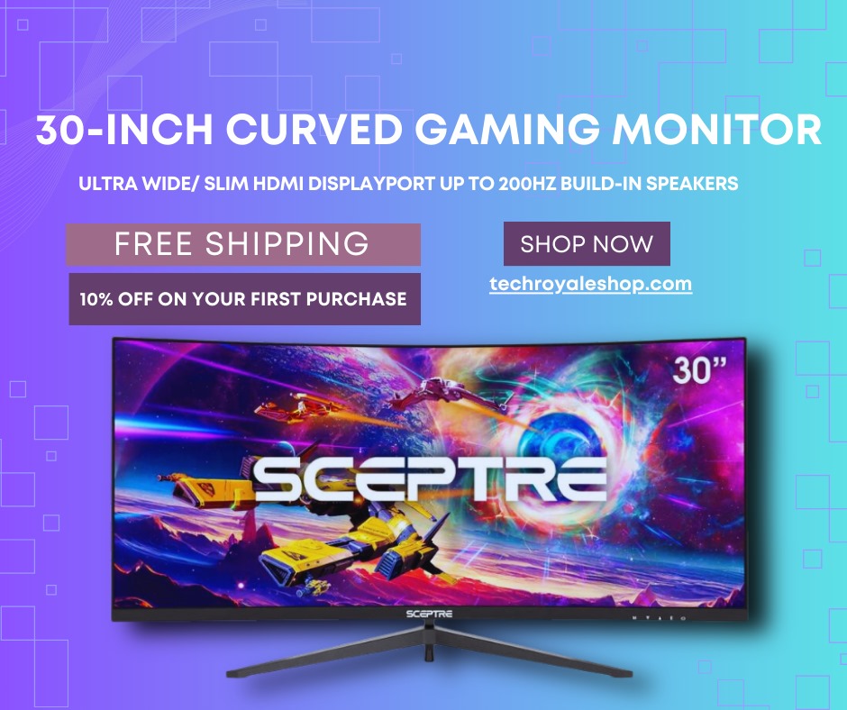 Dive into immersive gaming with our 30-Inch Curved Gaming Monitor, featuring a 21:9 aspect ratio and crisp 2560x1080 resolution.
#GamingMonitor #CurvedDisplay #SlimMonitor #HDMI #BuiltInSpeakers #MetalBlack #30InchMonitor  #onlineshop #usa #techroyalshop
techroyaleshop.com