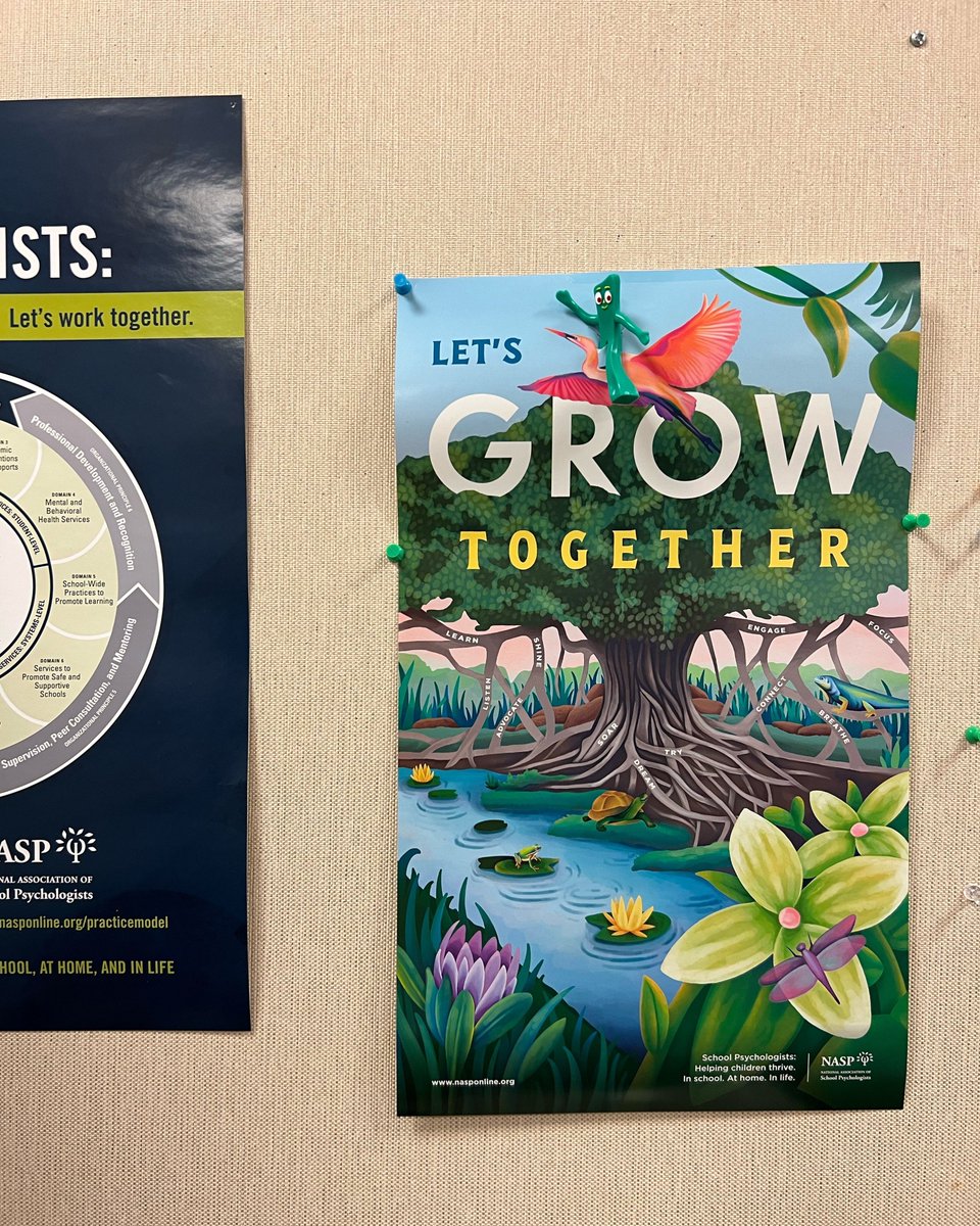 Today is the start of #SchoolPsychWeek Are you ready to grow together 🌳 as we celebrate school psychologists? Share your poster set up to show us how your community is celebrating growing together!