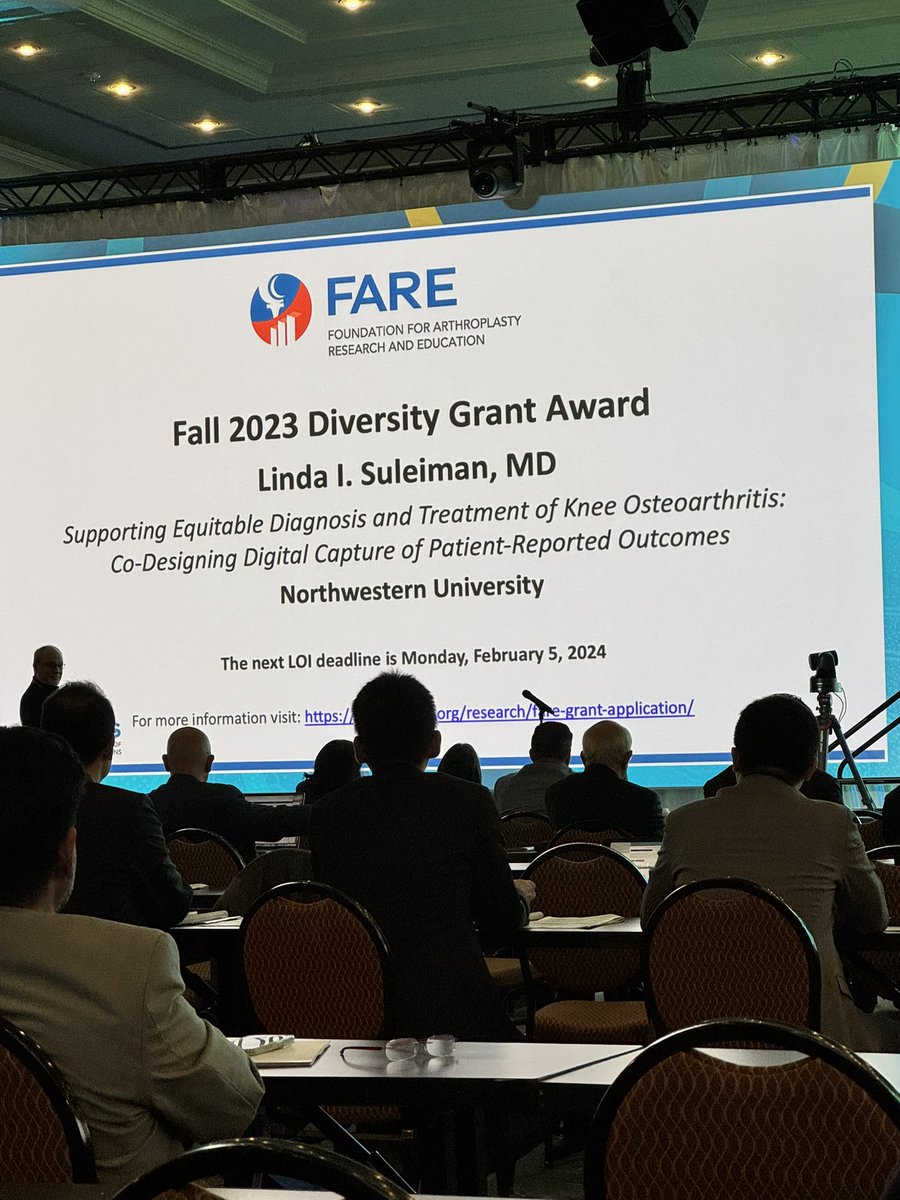 Incredibly honored to have won the @AAHKS FARE Grant supporting our work in health equity in Total Joint Arthroplasty. @NorthwesternMed This work could not happen without my mentor Dr. Patricia Franklin @MSSatNU @NMOrthopaedics Let’s get to work! 💪🏾