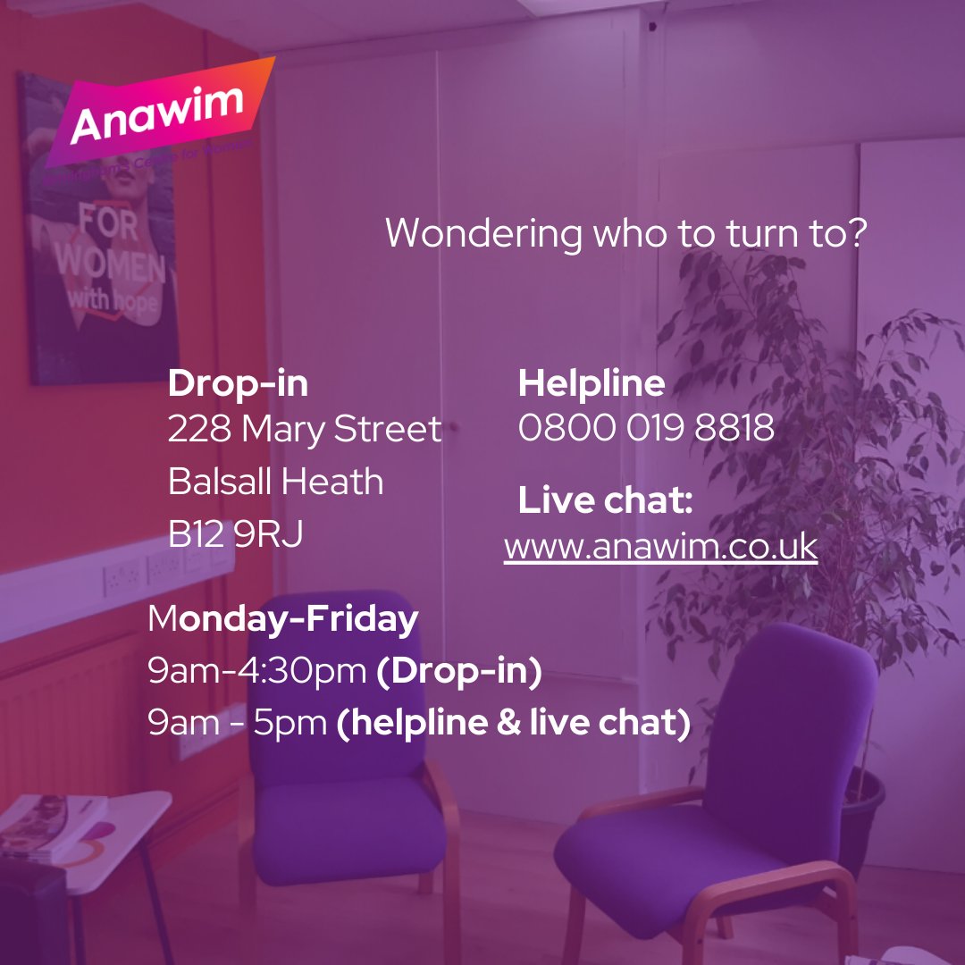 Wondering who to turn to?💛 At Anawim, we help women from all faiths, backgrounds and cultures needing all kinds of support. We believe that a non-judgemental, trauma-informed space should be open and welcoming to every woman. We're here for you. #Anawim #ForWomenByWomen