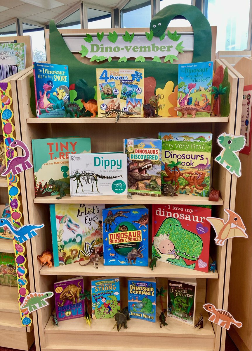 RochdaleLibrary's tweet photo. Celebrate the fascinating history of dinosaurs at Smallbridge Library this month! Come and explore our impressive collection of books dedicated to these magnificent reptiles. Don't miss out on this opportunity to learn more about them. π¦π #rochdalelibraries https://t.co/5ys5zxKnwn