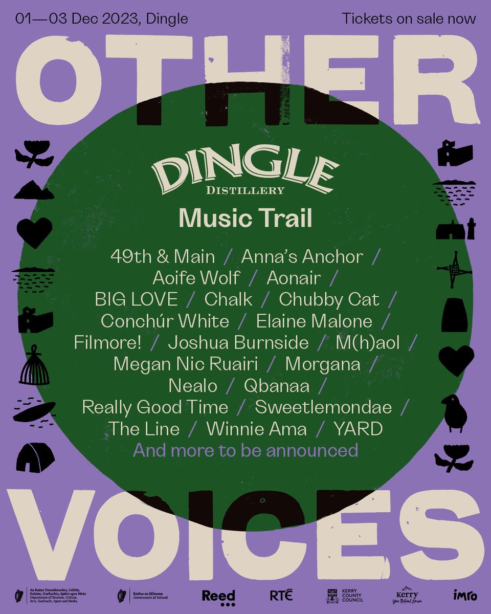 Other Voices (@othervoiceslive) on Twitter photo 🪩 t i x o n s a l e n o w 🪩
Delighted to share that some of Ireland's brightest rising stars & firmly established will make their way to West Kerry next month to play along the Dingle Distillery Music Trail!
We'll be bringing you the sounds of <a href="/49thandMain/">49th & Main</a>, 🪩 t i x o n s a l e n o w 🪩
Delighted to share that some of Ireland's brightest rising stars & firmly established will make their way to West Kerry next month to play along the Dingle Distillery Music Trail!
We'll be bringing you the sounds of <a href="/49thandMain/">49th & Main</a>,