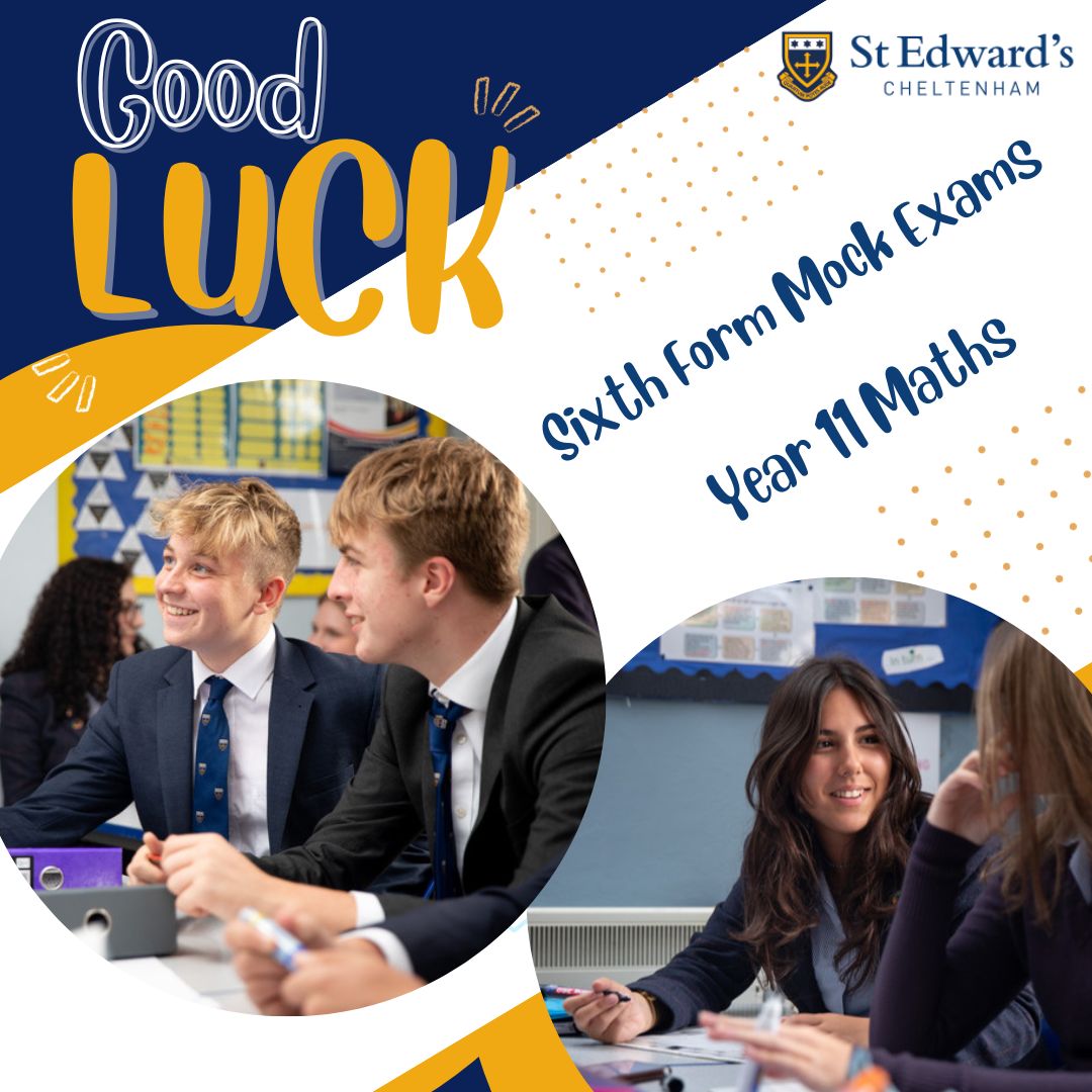 StEdwardsChelt's tweet photo. Good luck to all students sitting examinations this week! Sixth Form students have mock examinations, and some Year 11s take their Maths GCSE later this week. We know you have worked hard and will try your best to achieve your full potential.
#SECexams #SECsixthform #SECmaths https://t.co/jQQeYzhqM0