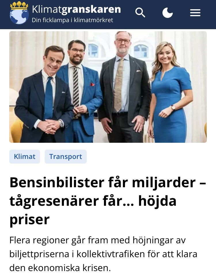 Klimatgranskarn's tweet photo. Sammanlagt 13.2 miljarder för att ”sänka priset vid pump”. Inte konstigt att pengarna tog slut när det var dags för kollektivtrafiken. https://t.co/uwASvHZhBD