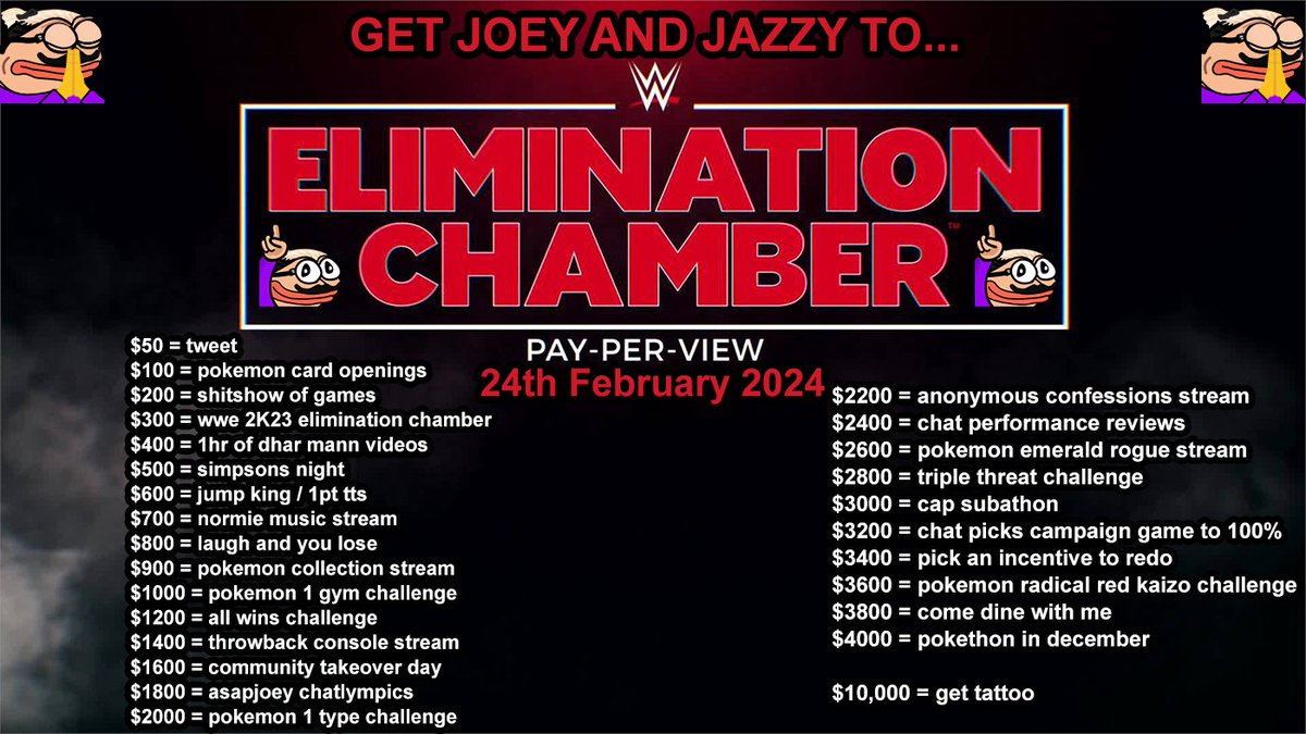 asapjoeyx's tweet image. november 17th we'll be starting the first asapjoey TLE (twitch live event) which goes hand in hand with @Twitch_ANZ subfest! all funds will be going towards me and @Jazzywhyteee to go to elimination chamber in february!

subathon will start on the 20th. road to perth starts now❤️
