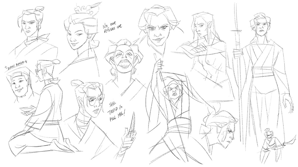 vickychendraws's tweet photo. trying to pace myself with this show (watched 4-5 today), but i already know i'm gonna re-watch it 🧎 

#blueeyesamurai #fanart #doodles #sketch #mizu #akemi #ringo https://t.co/yDDIvq2h2O