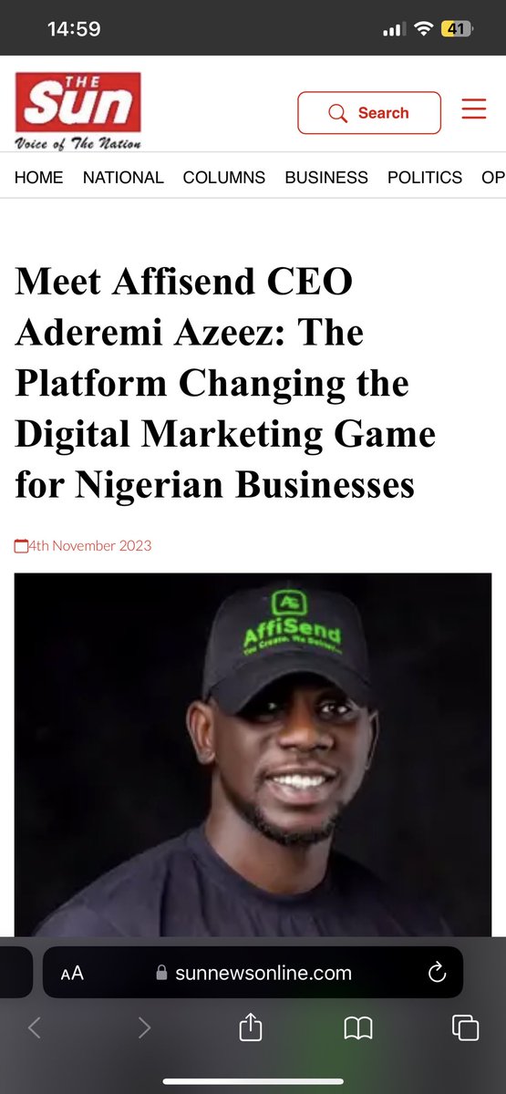 Working on <a href="/affisend/">Affisend | EMAIL MARKETING PLATFORM.</a> and providing solutions for businesses has been incredible.
I have the best team anyone could wish for.
<a href="/mbaka_paschal/">paschal</a>, let’s do more.

sunnewsonline.com/meet-affisend-…