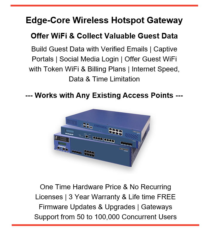 applicom_net's tweet photo. Turbocharge Marketing Campaigns & Increase Sales using Customer Data Captured With EDGE-CORE Wireless Hotspot Gateways
More Info. https://t.co/R8aweQNyl4
Email- sales@applicom.net
#wifi #datacollection #HSIA #Edgecore #4ipnet #hotel #coffeeshop #guestexperience #UAE #restaurants https://t.co/VWgU3MZ8nk