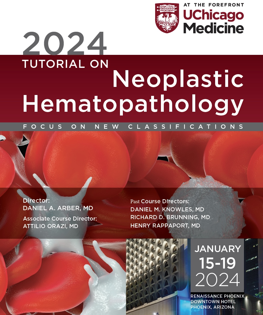 Mark your calendars for the 2024 Tutorial on Neoplastic Hematopathology (1/15-1/19) in Phoenix, AZ. Don't miss this opportunity to learn from top #hemepath experts &amp; earn up to 33.25 CME credits!

Note: steep registration discount for trainees!

See info: cme.uchicago.edu/TNH2024