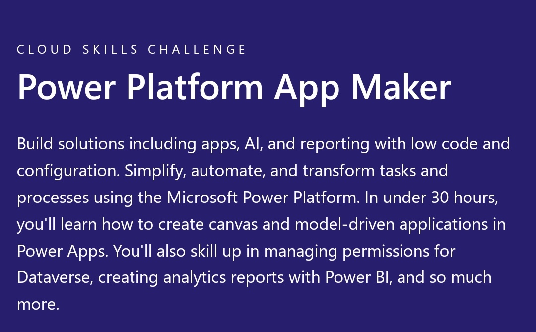 PowerplatformKe's tweet image. Join the &quot;30 Days to Learn It&quot; Challenge for #PowerPlatform App Maker featuring canvas, model-driven #PowerApps, #Dataverse, and even #PowerBI

🔸For the Power Platform App Maker Challenge: learn.microsoft.com/en-us/training…