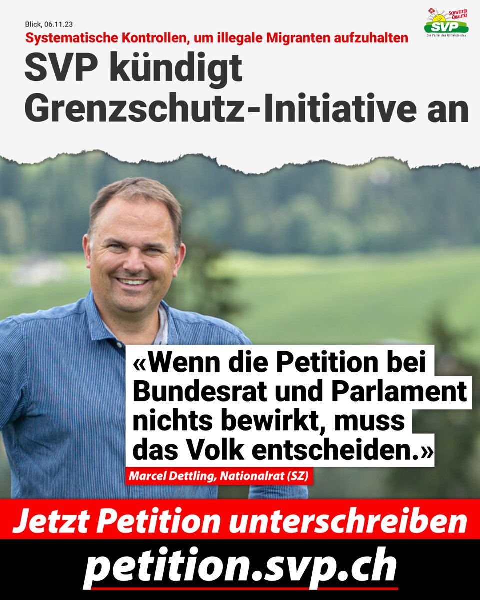 SVPch's tweet photo. Systematische Kontrollen, um illegale Migranten aufzuhalten 👉🏼 Jetzt Petition unterschreiben ✍🏻 https://t.co/VBnpmLFoo9

https://t.co/dkVdHpnV9x https://t.co/sA4SrvNaOb