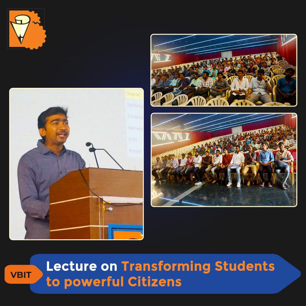 VBITHYD's tweet photo. #VBIT in association with iFocus Mission, organized a lecture on ๐๐ซ๐๐ง๐ฌ๐๐จ๐ซ๐ฆ๐ข๐ง๐ ๐๐ญ๐ฎ๐๐๐ง๐ญ๐ฌ ๐ข๐ง๐ญ๐จ ๐๐จ๐ฐ๐๐ซ๐๐ฎ๐ฅ ๐๐ข๐ญ๐ข๐ณ๐๐ง๐ฌ
#TransformingStudents #PowerfulCitizens #EducationForChange #Lecture #VBITLecture #iFocusMission #StudentEmpowerment #Educational https://t.co/OmZ93xCzZ7