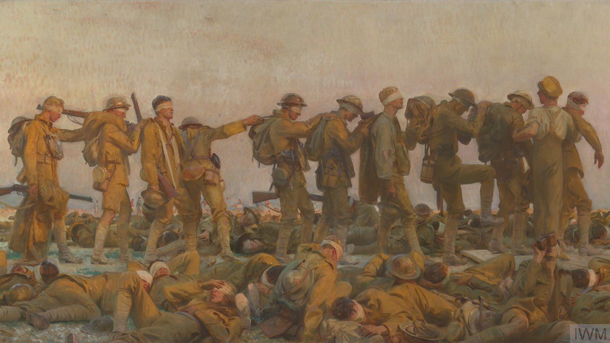 Kingswood Art (@artkingswood) on Twitter photo *FEATURED ARTIST OF THE WEEK*
John Singer Sargeant
He was sent to France in July 1918 to gather visual material at the Front. ‘Gassed’ depicts young British soldiers temporarily blinded by a gas attack, he inspired by a scene that Sargent witnessed himself. <a href="/Kingswood_Acad/">Lift Kingswood</a> *FEATURED ARTIST OF THE WEEK*
John Singer Sargeant
He was sent to France in July 1918 to gather visual material at the Front. ‘Gassed’ depicts young British soldiers temporarily blinded by a gas attack, he inspired by a scene that Sargent witnessed himself. <a href="/Kingswood_Acad/">Lift Kingswood</a>