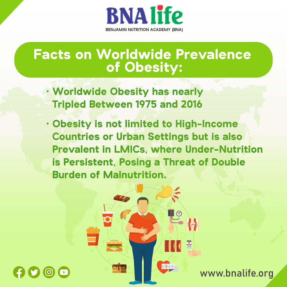 Facts on worldwide prevalence of obesity:

bnalife.org

#osteoporosis #WorldOsteoporosisDay #worldosteoporosisday #healthylifestyle #healthandnutrition #healthy #nutritionistlife #nutrients #healthcoach #nutritionblogger #nutrion #holisticnutritionist #diabetes