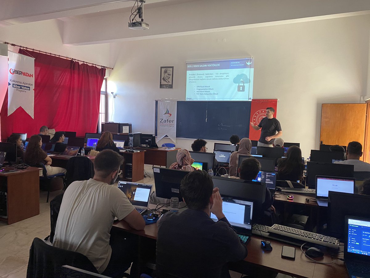 Cyrops (@cyrops) on Twitter photo Kütahya'da Siber Vatan programı kapsamında <a href="/universitemdpu/">Kütahya Dumlupınar Üniversitesi</a> , <a href="/ksbu_kurumsal/">Kütahya Sağlık Bilimleri Üniversitesi</a> ve <a href="/ZaferKATR33/">T.C. Zafer Kalkınma Ajansı</a> arasında yapılan protokol çerçevesinde düzenlenen 7 günlük Beyaz Şapkalı Hacker ve Linux eğitimi tamamlandı.
<a href="/siber_vatan/">SiberVatan</a> #sibervatan Kütahya'da Siber Vatan programı kapsamında <a href="/universitemdpu/">Kütahya Dumlupınar Üniversitesi</a> , <a href="/ksbu_kurumsal/">Kütahya Sağlık Bilimleri Üniversitesi</a> ve <a href="/ZaferKATR33/">T.C. Zafer Kalkınma Ajansı</a> arasında yapılan protokol çerçevesinde düzenlenen 7 günlük Beyaz Şapkalı Hacker ve Linux eğitimi tamamlandı.
<a href="/siber_vatan/">SiberVatan</a> #sibervatan