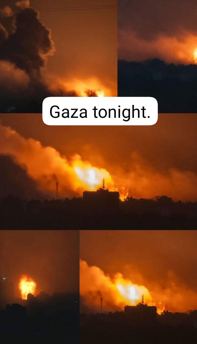 Horrible scenes from Israeli bombings across the Gaza tonight.
US, UK,France,Germany&amp;Canada aren't only complicit but involved in the genocide carried out every single minute in the already blockaded Gaza Strip!
#IsraeliNewNazism
#White_House
#GazaGenocide
#HospitalsAreNotTargets