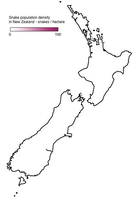 Snake population density in New Zealand