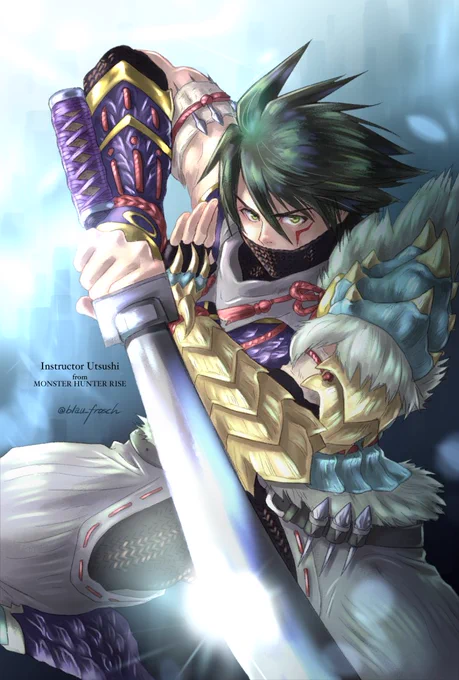 #剣を構えるとフォローやRTが来るらしい 鬼滅の刃の煉獄杏寿郎さん モンスターハンターライズのウツシ教官