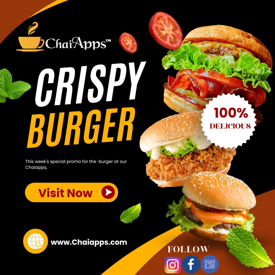 chaiapps's tweet photo. Craving a taste revolution? Dive into the extraordinary with every bite! 🚀 Ready for a burger experience like never before?   let the flavor journey begin! 🍔✨
.
.
.
Follow Us
@chaiApps
.
.

#burgers #burgerspecial #burgershop #burgersofinstagram #cafe #cafe #teatime https://t.co/RGnMCKmuW7