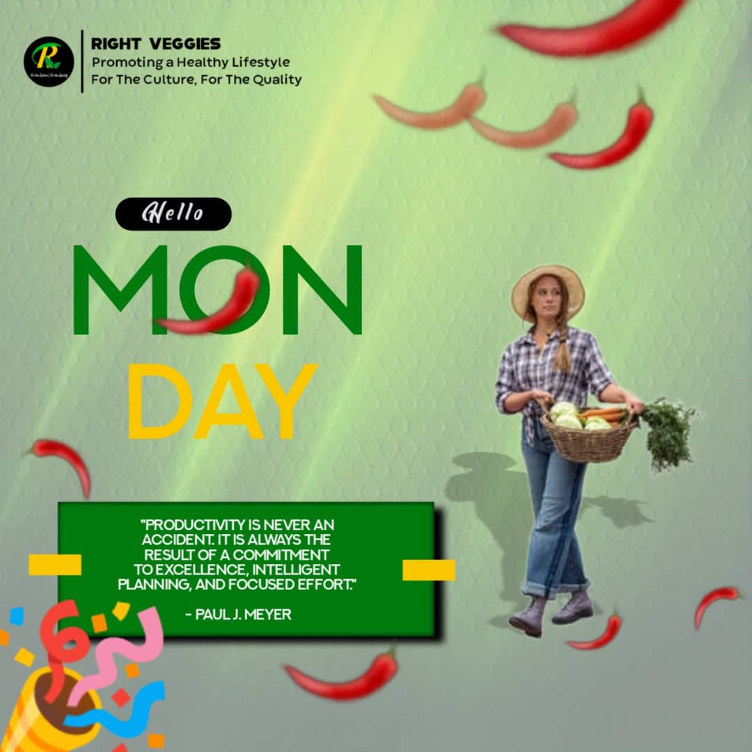 rightveggies's tweet photo. Monday is upon us!💃💃

A fresh start to cultivate and nurture our land. 

Again, let's sow the seeds of success as we look forward to a productive week!💫✨
 🧑‍🌾 🌾

#MondayMotivation
#Agriculture
#Farming
#RightVeggies https://t.co/Etvt9NvBgc