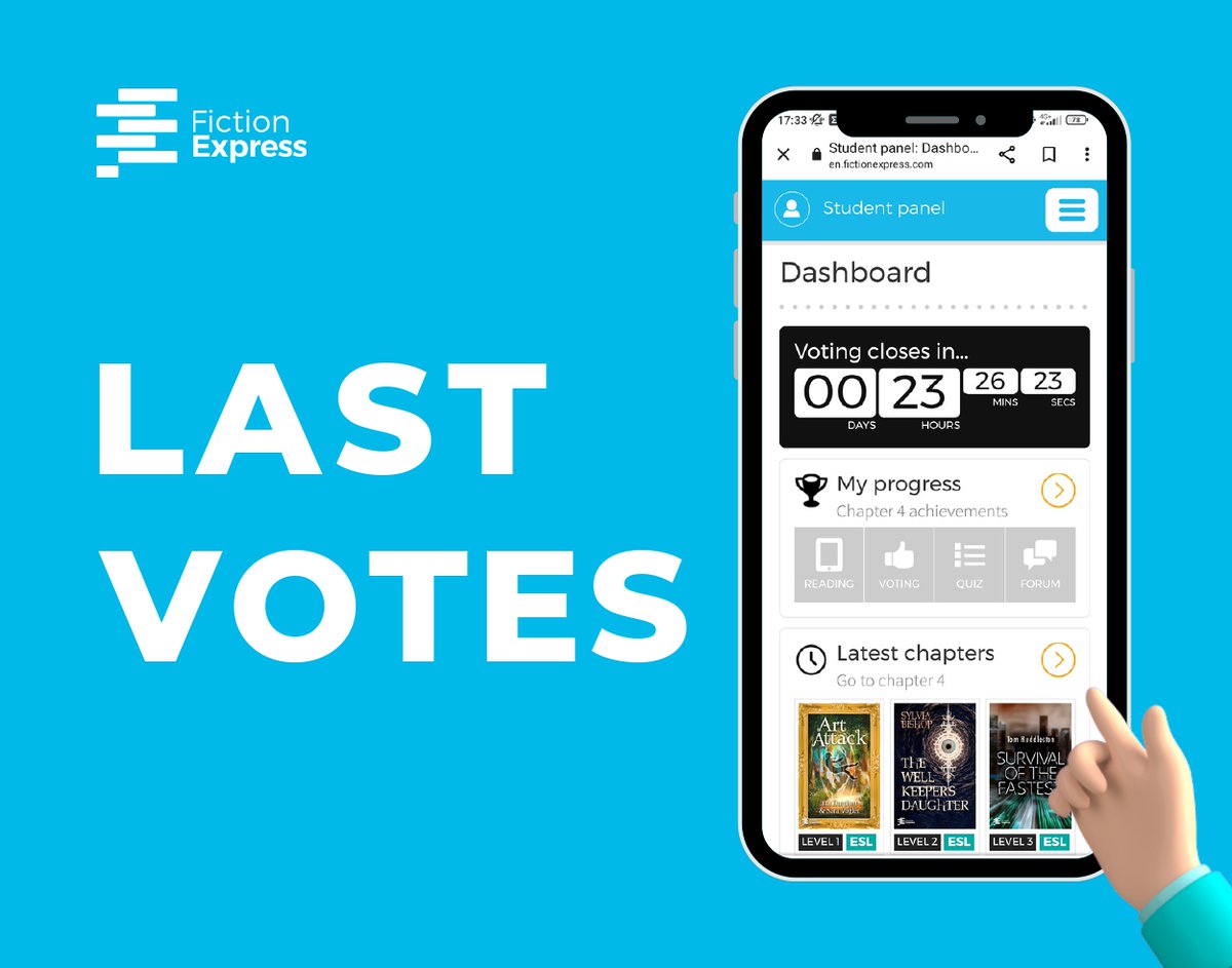 ⏳ Time is running out! The voting period for after 1st chapter closes tomorrow at 4pm (#London time) At #FictionExpress, your vote holds the power to shape the future of ongoing adventures! #BecomeAWriter