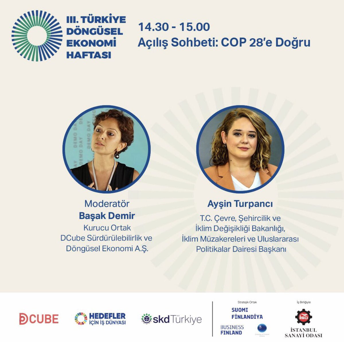 Gelecek ay gerçekleştirilecek COP28 - Birleşmiş Milletler İklim Değişikliği Zirvesi öncesinde, #TürkiyeDöngüselEkonomiHaftası açılış oturumunda yarın, iklim müzakerelerinden sorumlu Sn. Ayşin Turpancı ile küresel iklim gündemini değerlendireceğiz.
<a href="/dcubecomtr/">DCube</a>