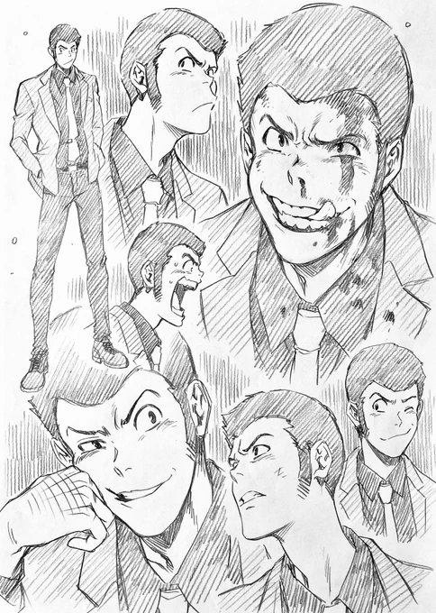 ラフ描き、ルパン三世
再掲

ルパンファミリー 