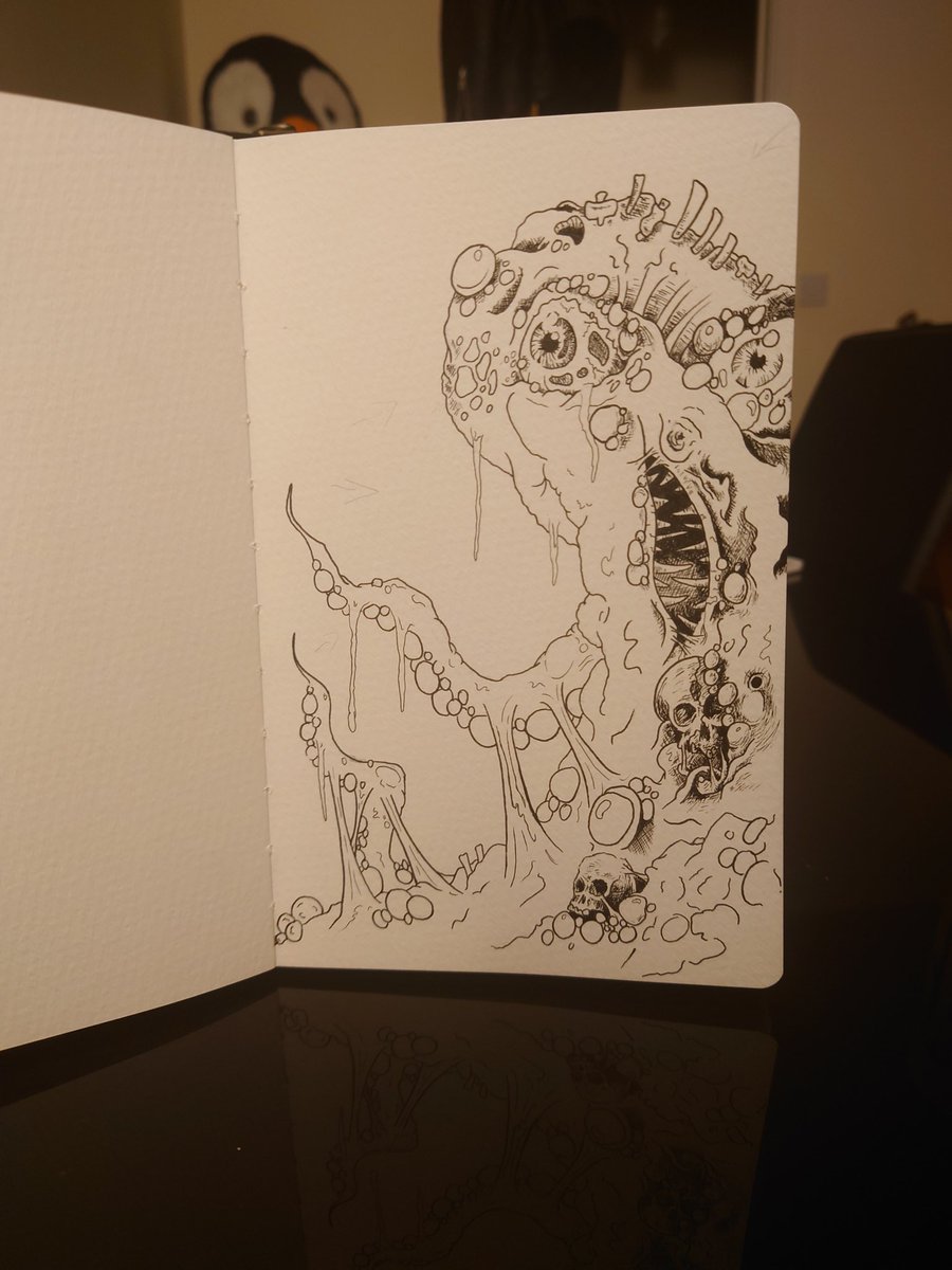 Current work in progress
My wife says it's cute and she might be right…
#ArtistOnTwitter #illustraion #ink #monster #horror