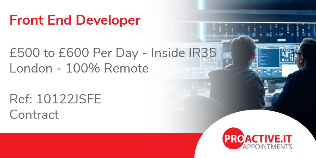 ProactiveIT_UK's tweet image. The successful applicant must have proven Angular 7+ experience and the ability to deliver on tasks set by the hiring manager on time whilst working from home.
proactive.it/job/front-end-…
#Angular7