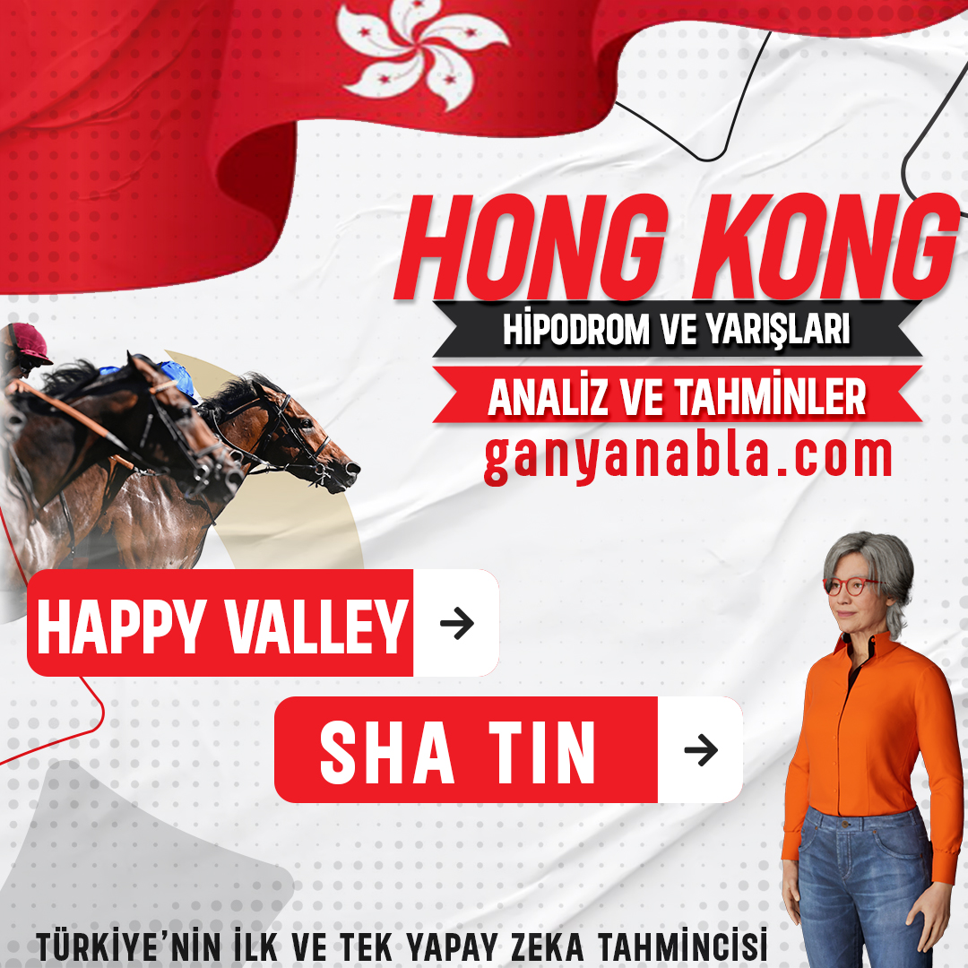 Türkiye'nin ilk ve tek yapay zeka at yarışı ve #iddaa tahminleri sitesi olan ganyanabla.com 'da Hong Kong at yarışları için #happyvalley #happyvalleyracecourse #shatin #shatinracecourse  hipodromlarına tahminler verilir.
#tjk #altiliganyan#altılıganyan #altiliganyan