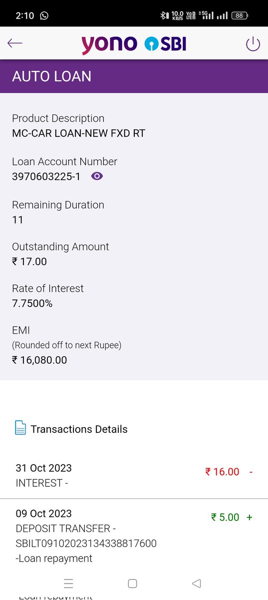 vipuldubeyIIV's tweet photo. @TheOfficialSBI 
Kindly check and update how we can give nach of 15700 over outstanding just 17 rs. Out of which 16 rs is intrest.

Kindly sort. https://t.co/QHwPTdzXnQ