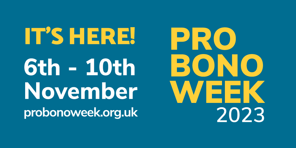 #ProBonoWeek is here! 🙌🙌🙌

Together we'll recognise &amp; support the voluntary contribution made by the UK legal profession in giving free legal help to those in need.

Events are taking place all week – there’s something for everyone ➡️ probonoweek.org.uk/events

#WeDoProBono
