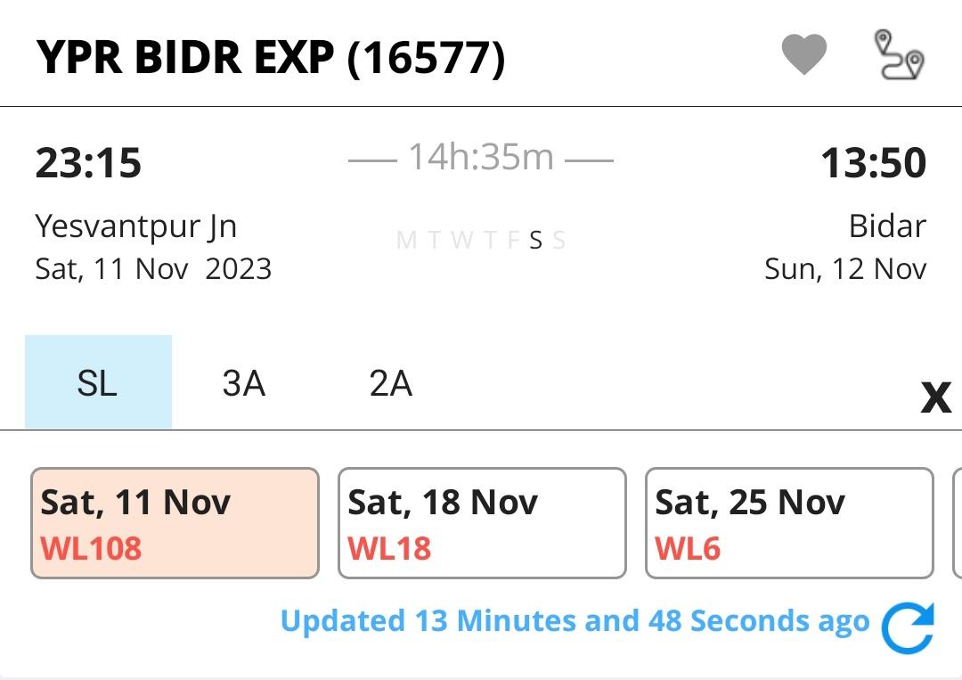 rohith_rko's tweet photo. @KARailway @RailMinIndia @AshwiniVaishnaw @SWRRLY @bhagwantkhuba @ShobhaBJP Almost all trains are in Waiting list... Plz run Deepawali Special train towards Raichur, Yadgir, Kalaburagi, Bidar https://t.co/z2834Q4GVu