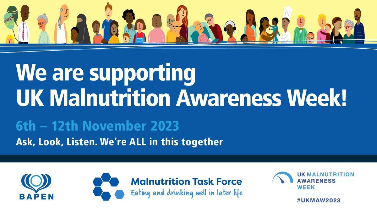 Today marks the start of UK Malnutrition Awareness Week.

Find out more and get involved in the week: buff.ly/3Qo8Ird

Find out more about the signs of malnutrition and how it can be managed in our fact sheet: buff.ly/3QIgcWf 

#UKMAW2023 <a href="/BAPENUK/">BAPEN UK</a>