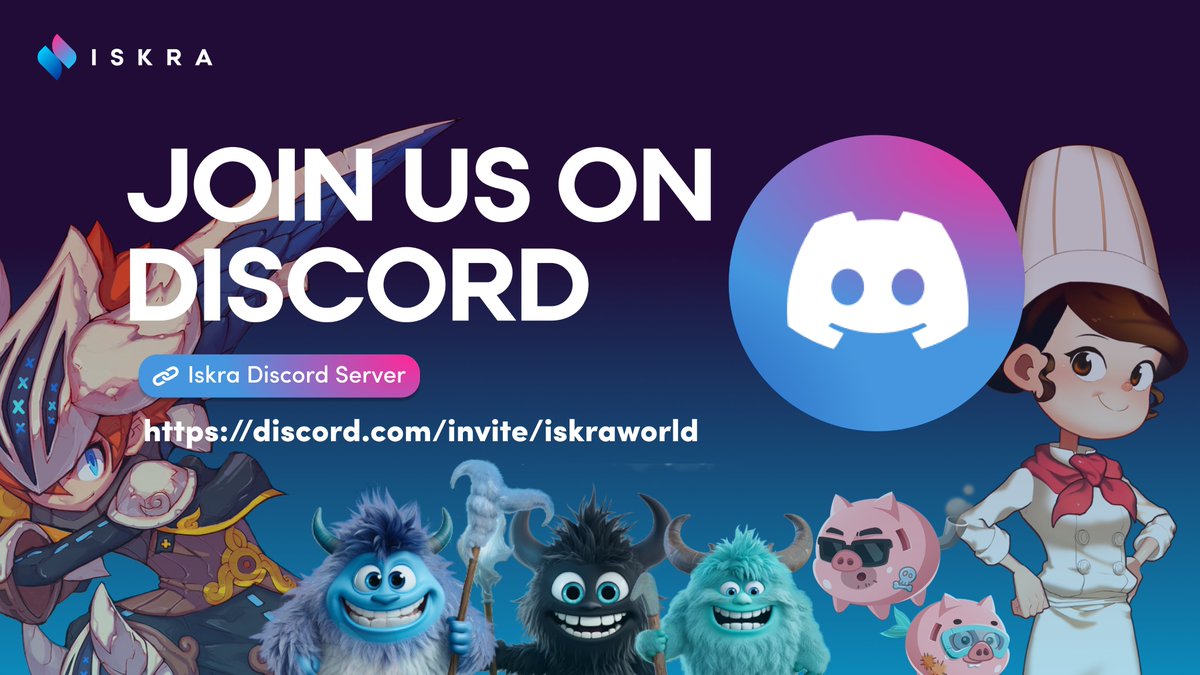 🎉Giveaway Time🎉

Where's the party at? On #Discord, of course so join now and be part of our growing community. 😎

💰 20 $USDT x 5 Winners 💰

✅ Join Discord + say hi 👉🏻 bit.ly/3FNOP86
✅ Follow <a href="/iskra_world/">Iskra</a> + like + RT
✅ Post Proof

Winners on Friday. Good luck!🍀