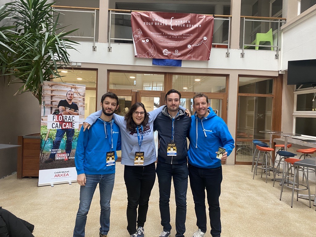 Formind (@formind) on Twitter photo 🚀 Ce weekend, nos Forminders étaient à #Brest pour participer à
<a href="/UYBHYS/">Unlock Your Brain, Harden Your System</a>
Alexandre, Mathis et Liang ont animé la conférence "Compromission B2B - box 2 backbone" Nous tenons à remercier les organisateurs de cet événement exceptionnel La Cantine Numérique et Diateam 🚀 Ce weekend, nos Forminders étaient à #Brest pour participer à
<a href="/UYBHYS/">Unlock Your Brain, Harden Your System</a>
Alexandre, Mathis et Liang ont animé la conférence "Compromission B2B - box 2 backbone" Nous tenons à remercier les organisateurs de cet événement exceptionnel La Cantine Numérique et Diateam