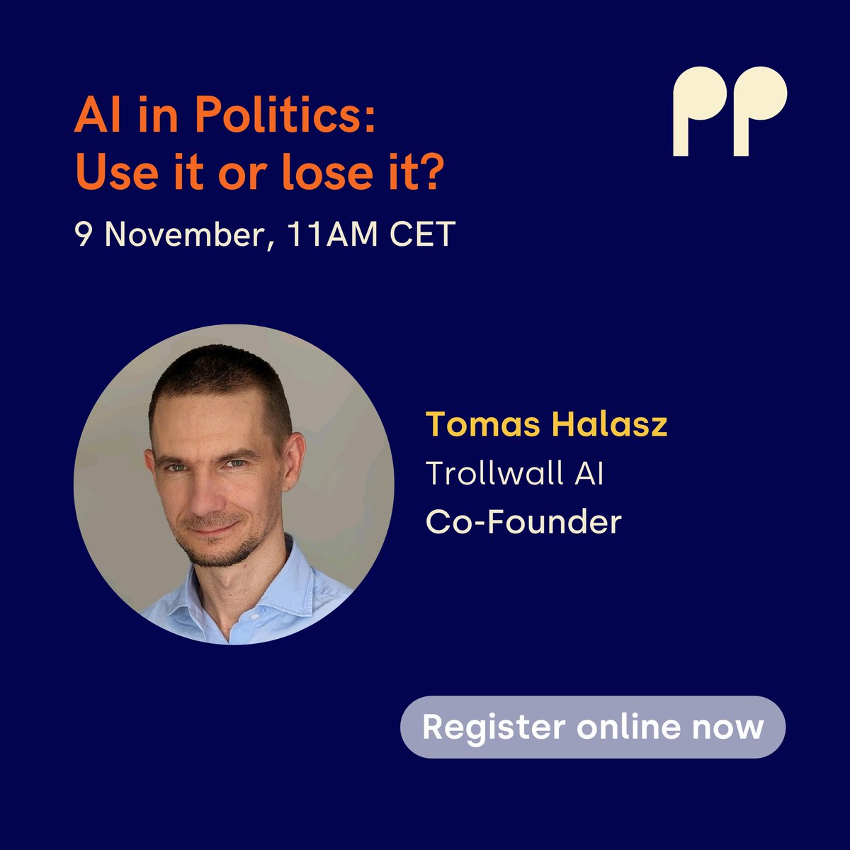 🚀Our CEO Tomáš Halász will be at the AI in politics discussion on Nov 9, 2023, 11:00. Learn how we're transforming online conversations.  Join the livestream: Register now🗣 political.party/ai-in-politics/ #AIinPolitics #TrollWall