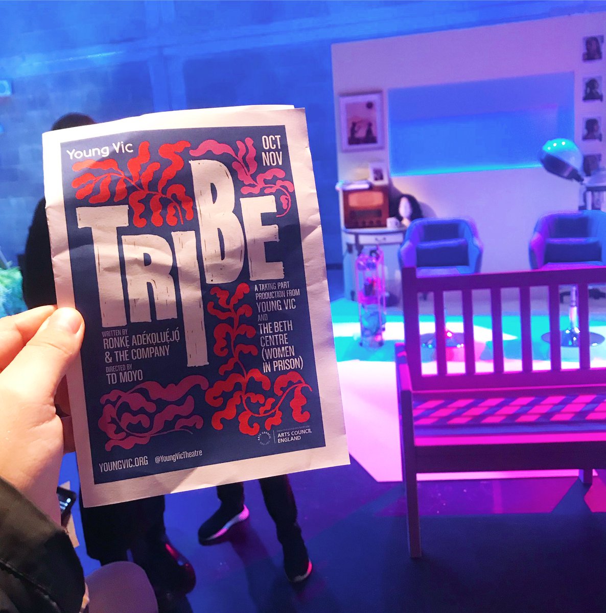 On Saturday night <a href="/MicicNatalya/">Natalya Micic (she/her)</a> &amp; I went to the <a href="/youngvictheatre/">Young Vic</a> to watch Tribe. This was a collaboration with the Beth Centre (Women in Prison), a very important and exciting charity. Well done to all the cast &amp; creatives involved. What a wonderful &amp; uplifting night of theatre.