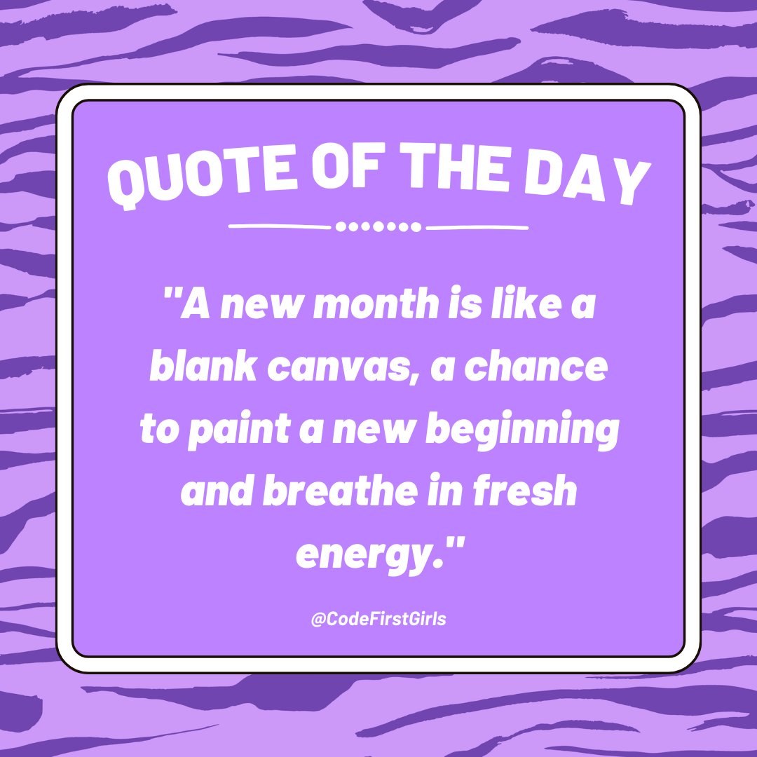 CodeFirstGirls's tweet photo. Itโs November!
Hereโs to starting fresh. Have a great day ๐
#CodeFirstGirls #DiversityInTech #WomenInTech #Upskill #MondayMotivation https://t.co/B8JZLw1aOM