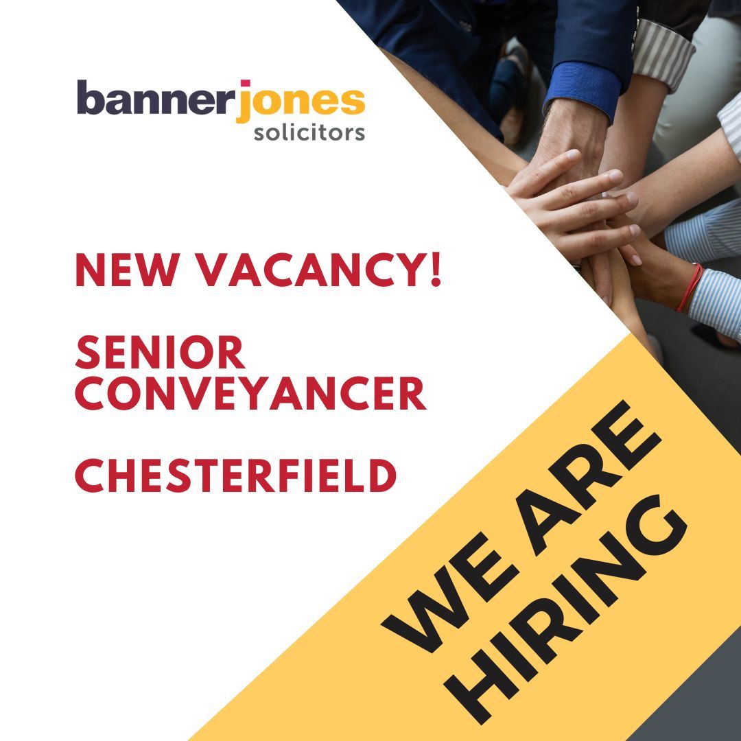 New Vacancy! We are looking for a Senior Conveyancer to join our Residential Property team in Chesterfield.

👀 Read more
buff.ly/49rSsOC

#jobsderbyshire #jobschesterfield #chesterfielduk #bannerjonessolicitors #conveyancer #propertyconveyancer #seniorconveyancer