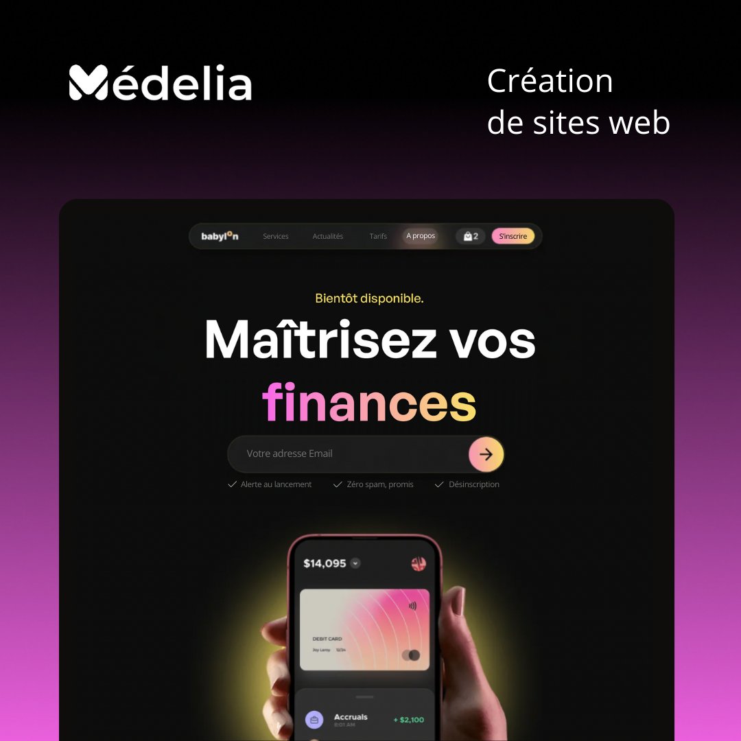agencemedelia's tweet image. 🎨 Votre site web est la vitrine de votre entreprise. Assurez-vous qu'il a un design moderne et attrayant pour captiver les visiteurs. #WebDesign #DesignWeb