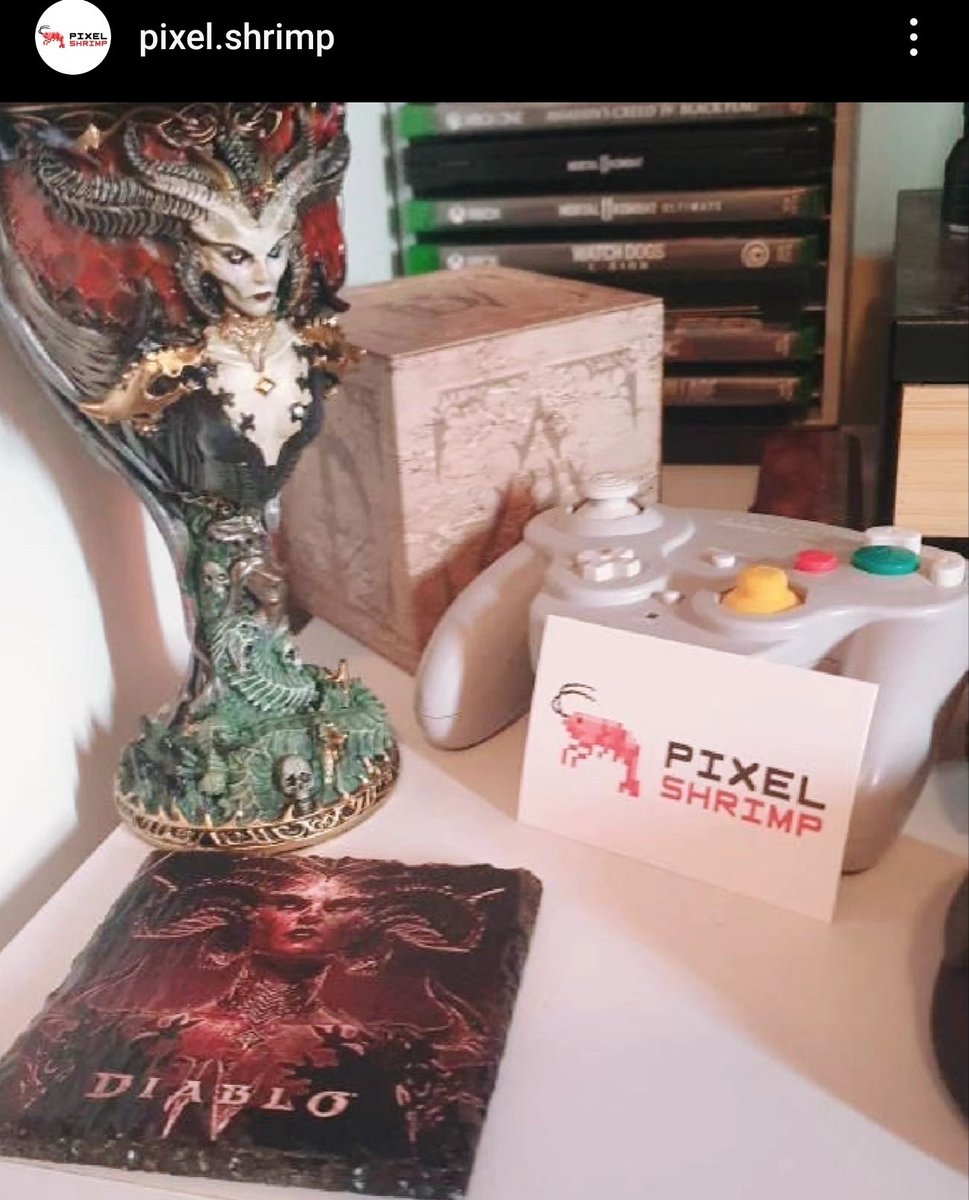 The_PixelShrimp's tweet photo. A photo shared by a recent customer who added our Diablo IV coaster to his awesome collection! #DiabloIV #Diablo4 #lilith https://t.co/z6qowXS22c