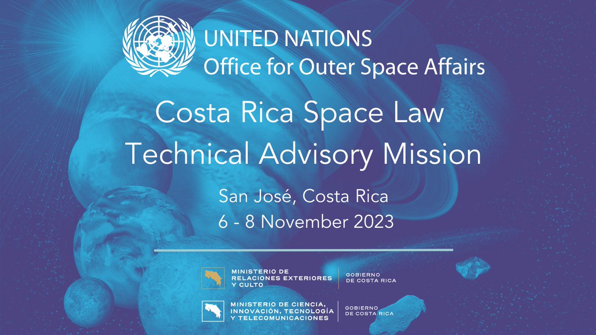 Today, we kick off the next #Spacelawproject Technical Advisory Mission, this time to Costa Rica 🇨🇷 🛰️  

⚖️ During the upcoming 3️⃣ days, participants will learn about international & national #spacelaw, #spacepolicy, legal aspects of #spacesafety #spacecooperation and more.